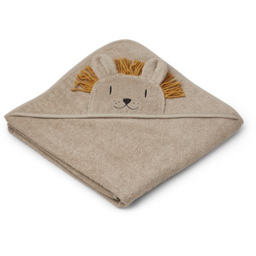 Liewood Augusta Hooded Towel – Lion Stone Beige