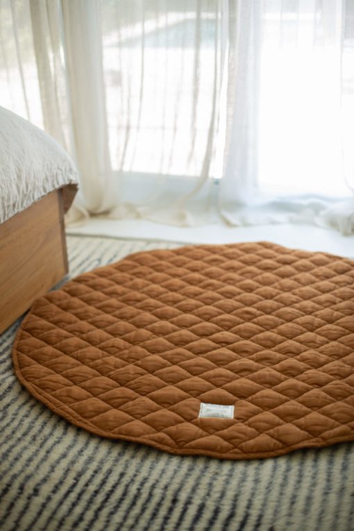 Warren Hill Linen Quilted Play Mat – Rust