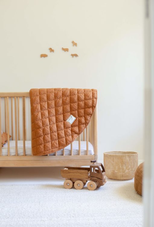 Warren Hill Linen Quilted Play Mat – Rust