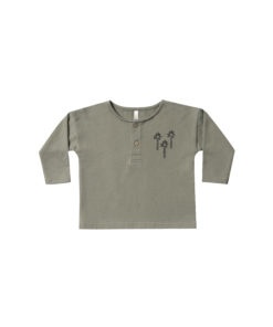 Rylee + Cru Palm Tree Henley Sweatshirt