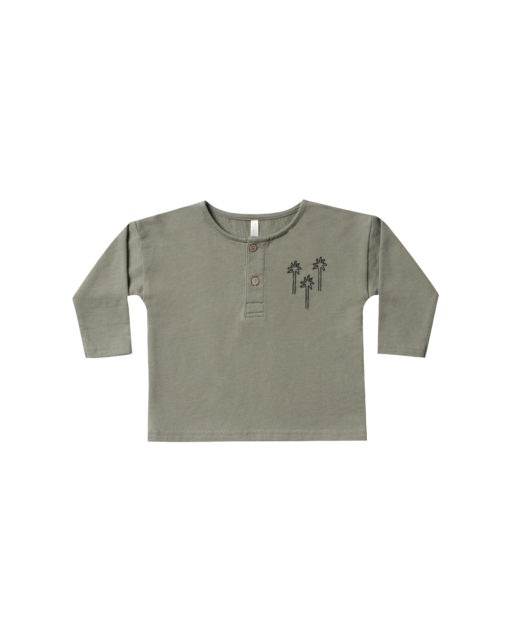 Rylee + Cru Palm Tree Henley Sweatshirt