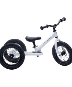 Trybike Steel 2-in-1 Balance Bike and Trike – White Vintage Edition