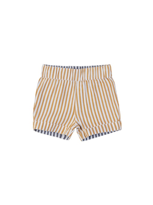 Huxbaby Reversible Chino Short – Navy + Mustard Stripe