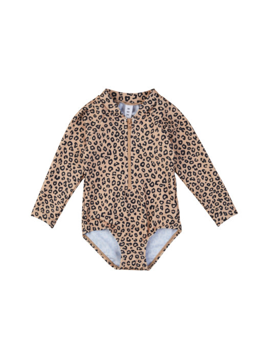 Huxbaby Animal Longsleeve Zip Swimsuit – Caramel