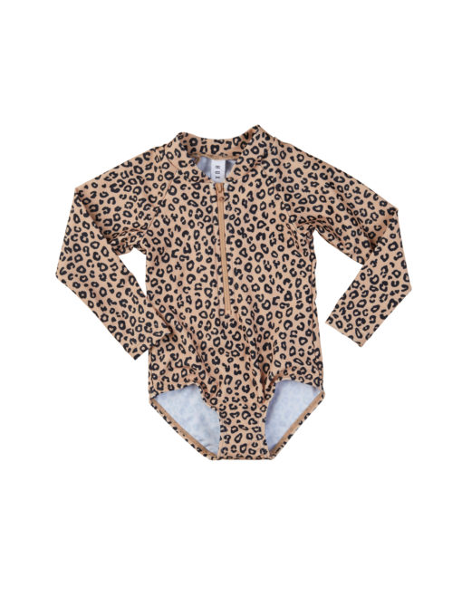 Huxbaby Animal Longsleeve Zip Swimsuit – Caramel