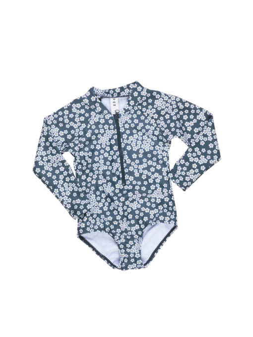 Huxbaby Floral Longsleeve Zip Swimsuit – Ink