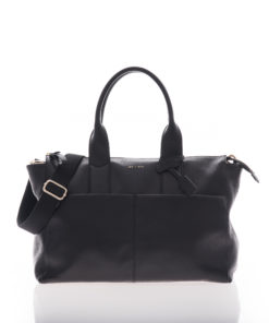Jem + Bea -Leather Jemima Bag – Exclusive to So Beau Baby – Black/Silver Hardware
