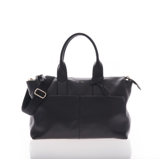 Jem + Bea -Leather Jemima Bag – Exclusive to So Beau Baby – Black/Silver Hardware