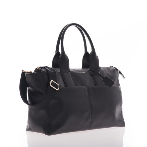 Jem + Bea -Leather Jemima Bag – Exclusive to So Beau Baby – Black/Silver Hardware