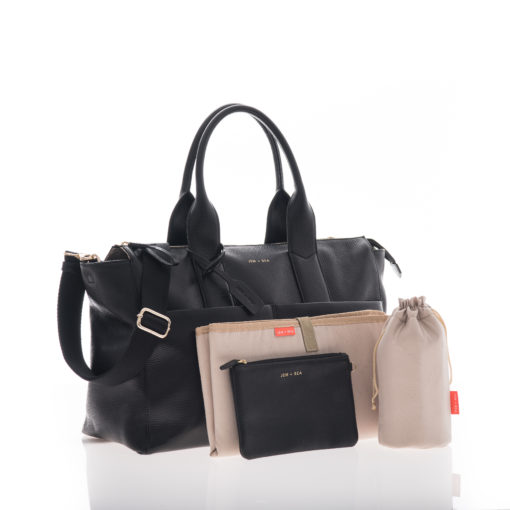 Jem + Bea -Leather Jemima Bag – Exclusive to So Beau Baby – Black/Silver Hardware