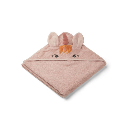 Liewood Augusta Hooded Towel – Unicorn – Sorbet Rose