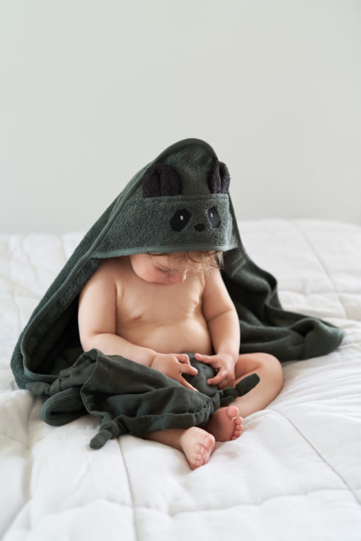 Liewood Augusta Hooded Towel – Dino – Faune Green