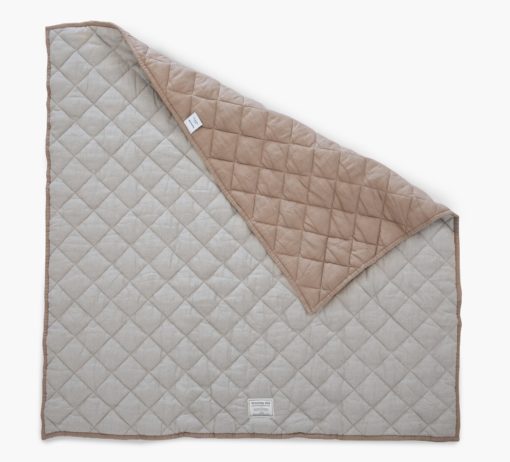 Warren Hill Linen Quilted Play Mat Square-Reversible- Chestnut/Natural