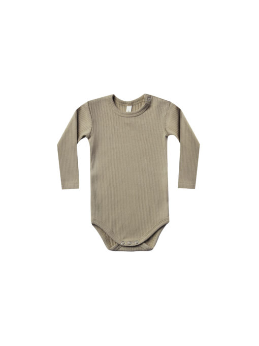 Quincy Mae Ribbed Longsleeve Onesie Olive