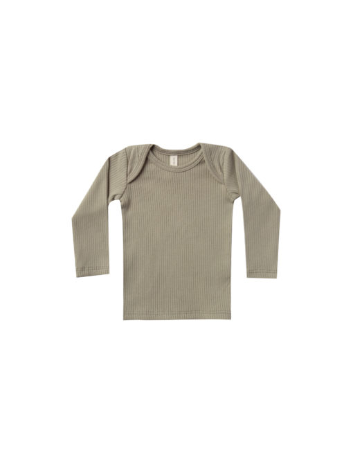 Quincy Mae Ribbed Long Sleeve Lap Tee -Olive