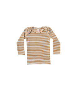 Quincy Mae Ribbed Long Sleeve Lap Tee – Walnut Stripe
