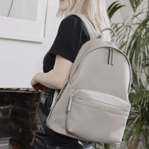 Jem + Bea – Jamie Leather Backpack- Grey