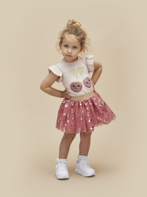 Huxbaby Cherry Frill T-Shirt – Rose