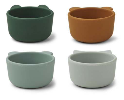 Liewood Malene Silicone Bowls – 4 Pack – Green Multi Mix