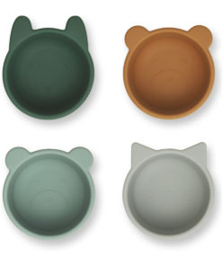 Liewood Malene Silicone Bowls – 4 Pack – Green Multi Mix