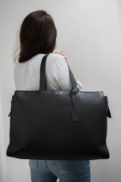 Jem + Bea Leather Margot Bag – Exclusive to So Beau Baby- Black