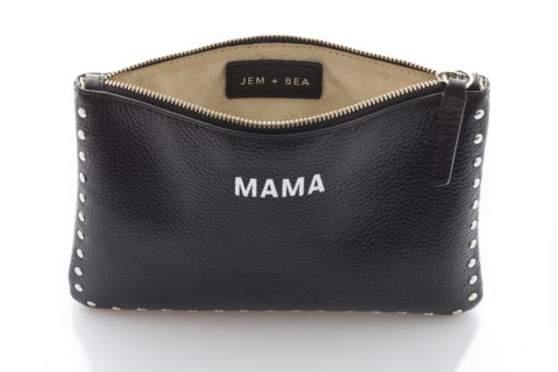 Jem + Bea -Leather Mama Clutch Stud – Black – Exclusive to So Beau Baby