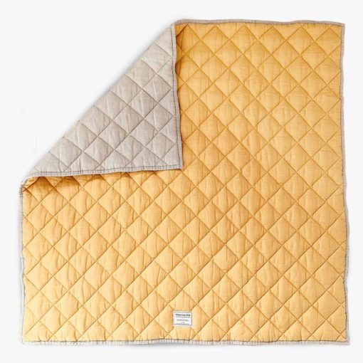 Warren Hill Linen Quilted Play Mat Square-Reversible- Sunflower/Natural