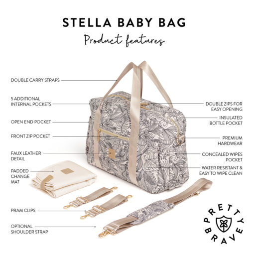 PRETTY BRAVE –  Stella Baby Bag- Secret Garden