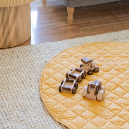 Warren Hill Linen Quilted Play Mat – Sunflower