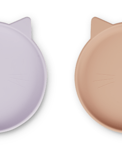 Liewood Olivia Plate – 2 pack – Cat – Light Lavender/Rose Mix