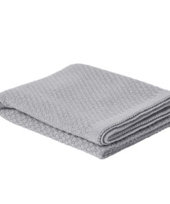 Heirloom Baby Merino Blanket – Basket Weave – Mid Grey