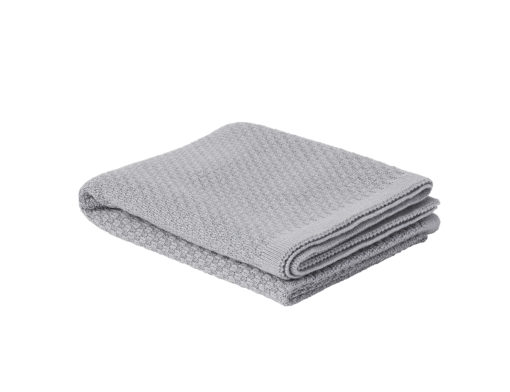 Heirloom Baby Merino Blanket – Basket Weave – Mid Grey