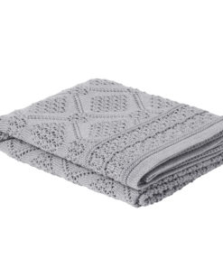 Heirloom Baby Merino Blanket – Geometric Mid Grey