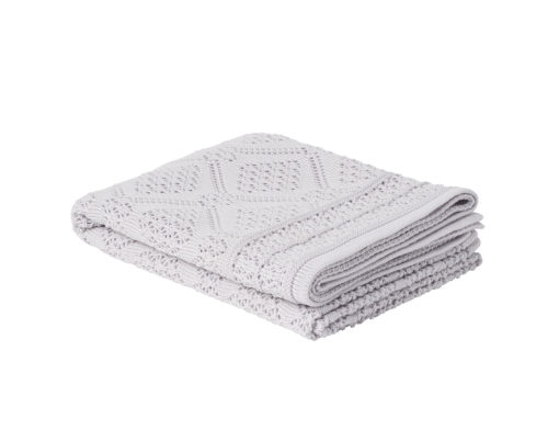 Heirloom Baby Merino Blanket – Geometric – Powder