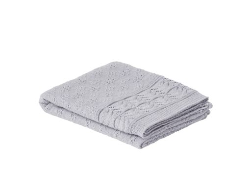 Heirloom Baby Merino Blanket – Vintage Shawl – Mid Grey