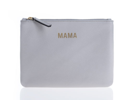 Jem + Bea -Leather Mama Clutch – Grey White – Exclusive to So Beau Baby