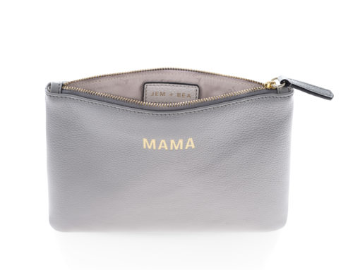 Jem + Bea -Leather Mama Clutch – Grey White – Exclusive to So Beau Baby