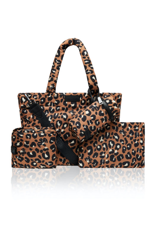 Tiba + Marl – Sumi Puffy Tote – Rust Leopard Print