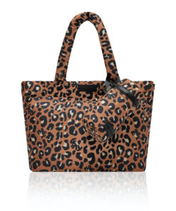 Tiba + Marl – Sumi Puffy Tote – Rust Leopard Print