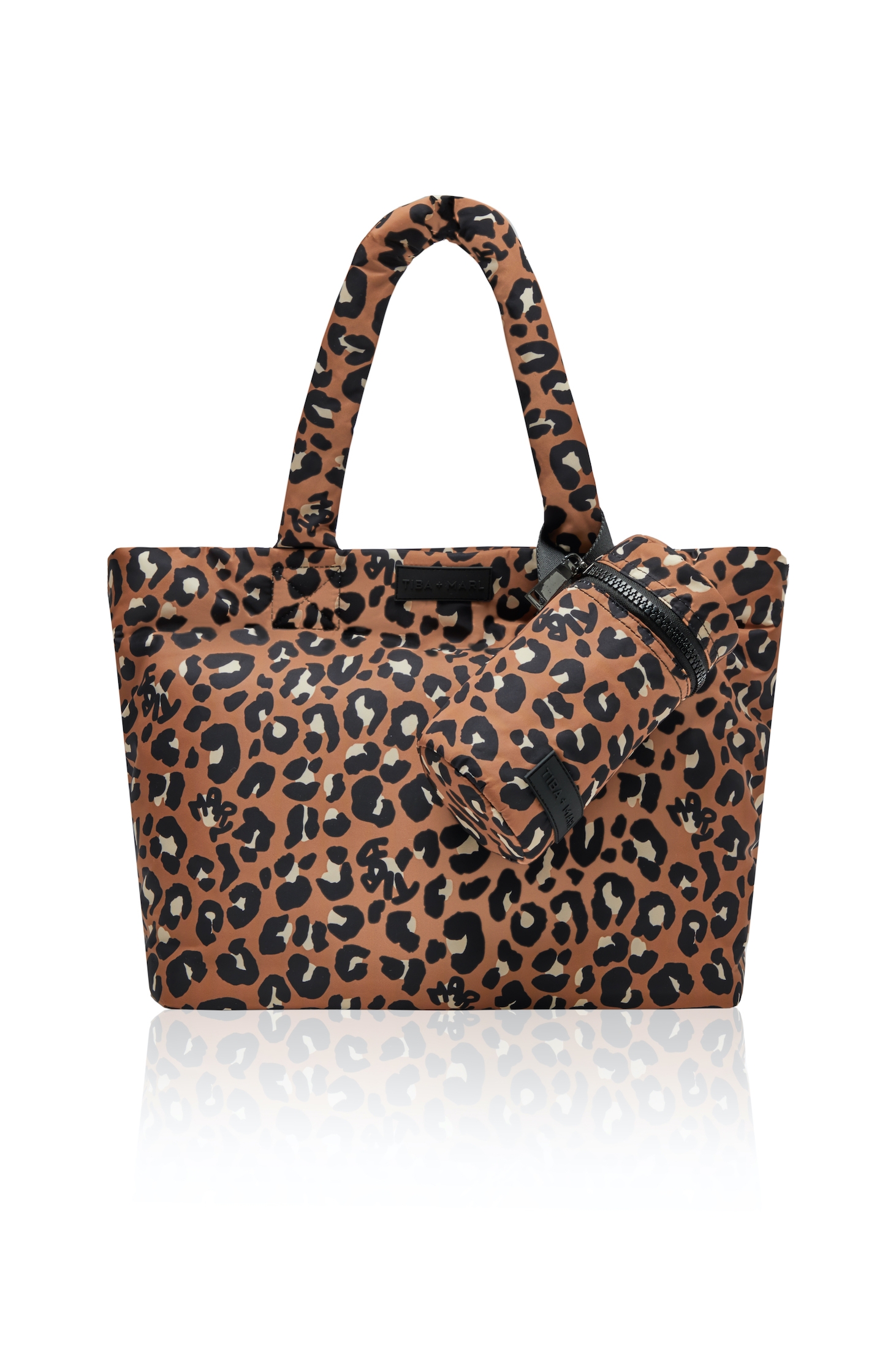 Tiba + Marl – Sumi Puffy Tote – Rust Leopard Print