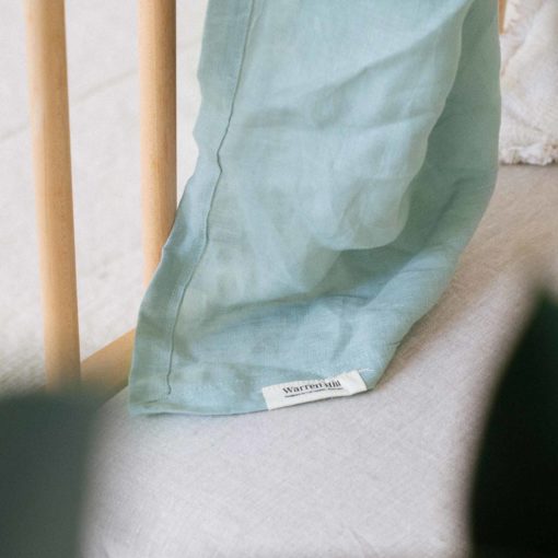 Warren Hill Stonewashed Linen Baby Swaddle – Aqua