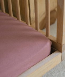 Warren Hill Stonewashed Linen Fitted Cot Sheets- Smoke Pink