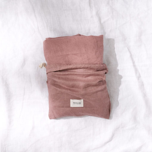 Warren Hill Stonewashed Linen Fitted Cot Sheets- Smoke Pink