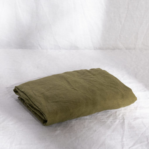 Warren Hill Stonewashed Linen Fitted Bassinet Sheet – Olive